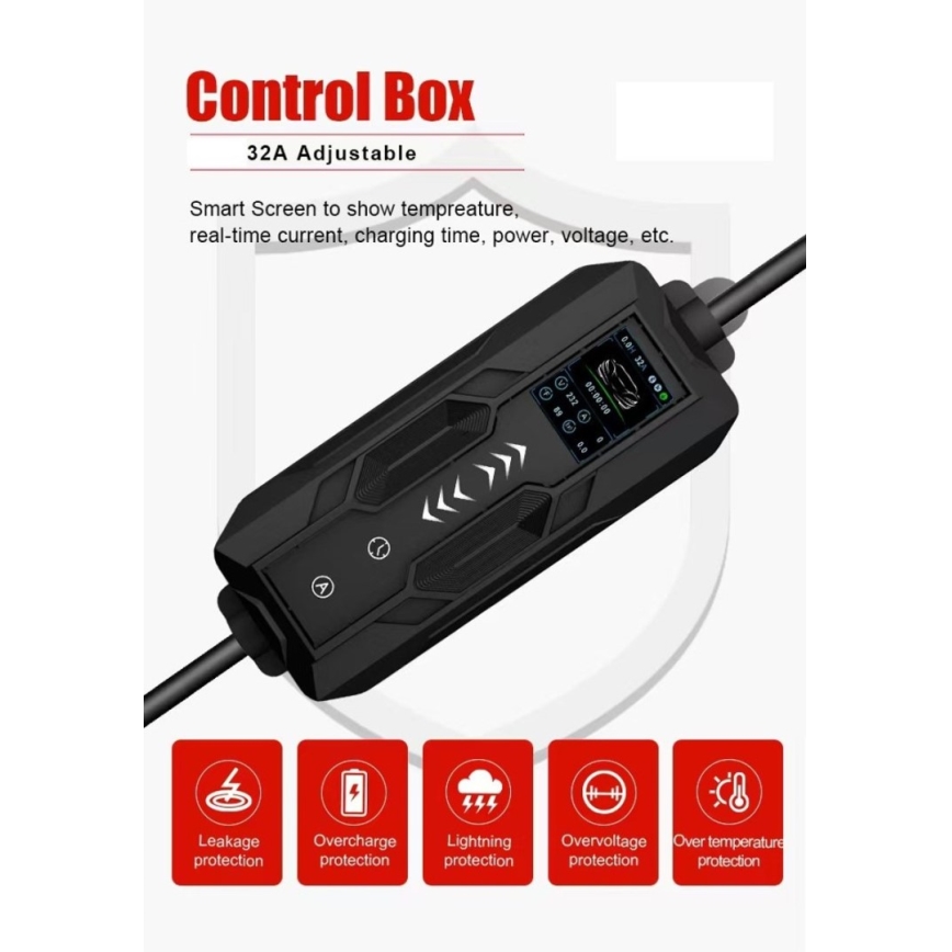 Immax - Портативная зарядная станция для электромобилей EV AC Type 2 32A/380V 22kW 5 м + чехол