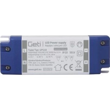 Імпульсний блок живлення для світлодіодних стрічок 18W/12V IP20