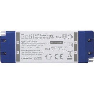 Імпульсний блок живлення для світлодіодних стрічок 60W/12V IP20