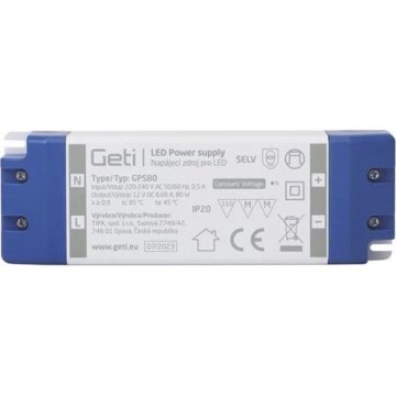 Імпульсний блок живлення для світлодіодних стрічок 80W/12V IP20