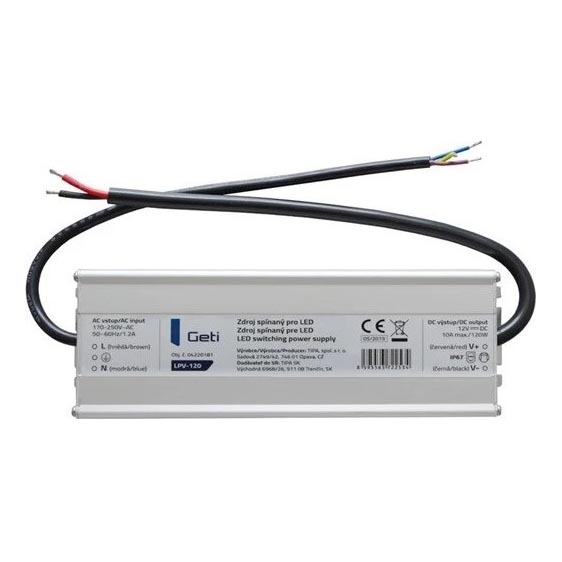 Імпульсний блок живлення для світлодіодних стрічок 120W/12V IP67