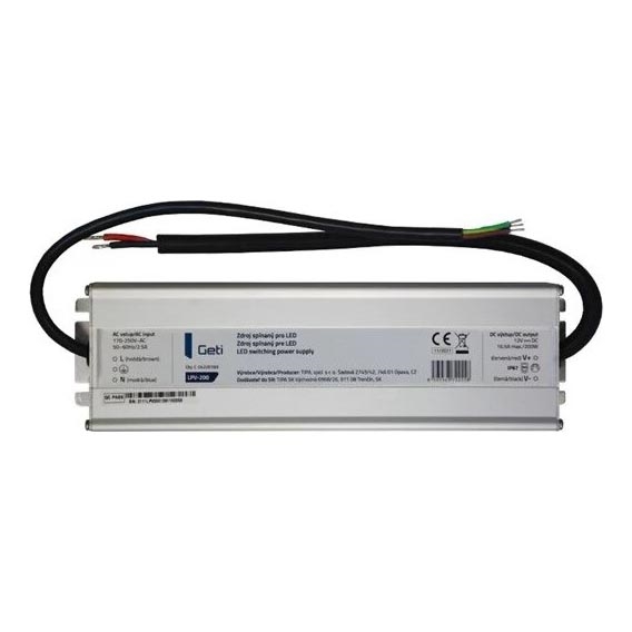 Імпульсний блок живлення для світлодіодних стрічок 200W/12V IP67