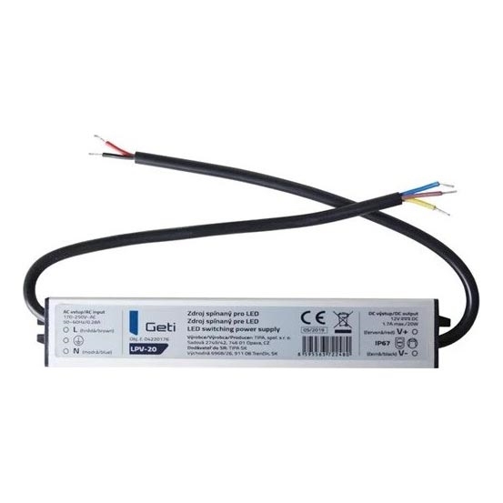 Імпульсний блок живлення для світлодіодних стрічок 20W/12V IP67