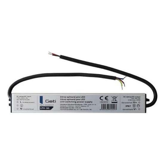 Импульсный блок питания для светодиодных лент 30W/12V IP67