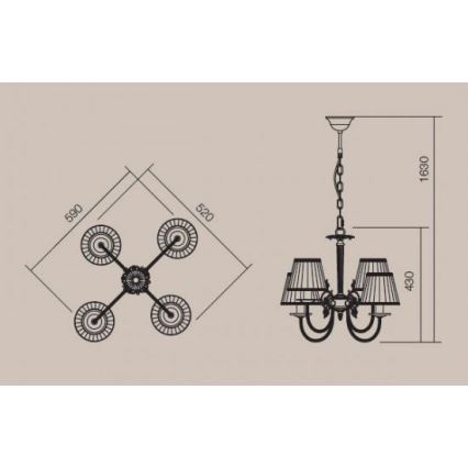 Incanti 02-657 - Люстра на цепи ILARIA 4xE14/28W/230V