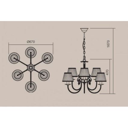 Incanti 02-658 - Люстра на ланцюгу ILARIA 6xE14/28W/230V