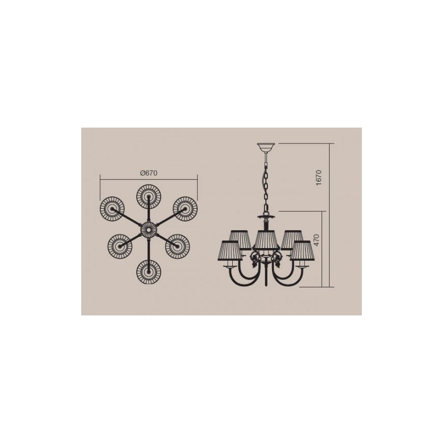 Incanti 02-658 - Люстра на ланцюгу ILARIA 6xE14/28W/230V