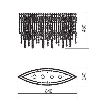 Incanti ITV CLOV4 10 60 - Пристельовий кришталевий люстра TREVI 4xGU10/50W/230V