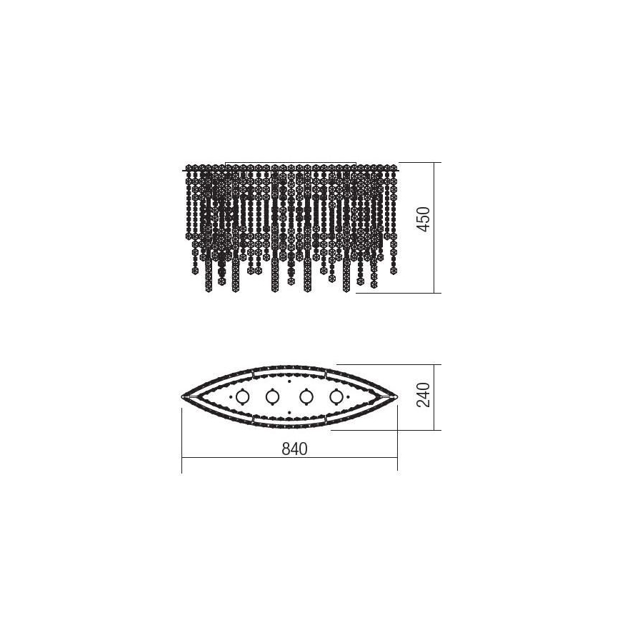 Incanti ITV CLOV4 10 60 - Пристельовий кришталевий люстра TREVI 4xGU10/50W/230V