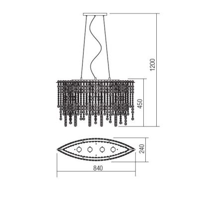 Incanti ITV POV4 10 60 - Кришталева підвісна люстра TREVI 4xGU10/50W/230V