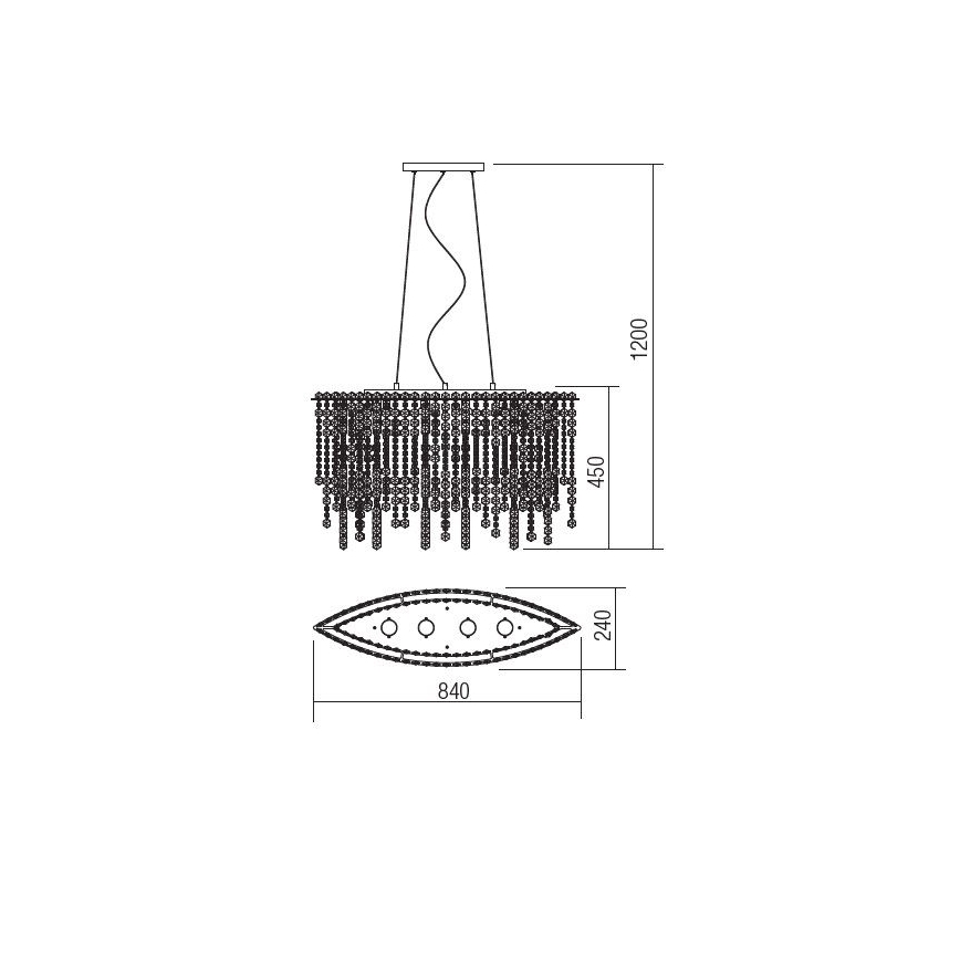 Incanti ITV POV4 10 60 - Кришталева підвісна люстра TREVI 4xGU10/50W/230V