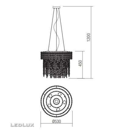 Incanti ITV PR6 10 60 - Кришталева підвісна люстра TREVI 6xGU10/50W/230V