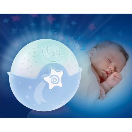 Infantino - Дитяча лампа з проектором 3xAA синій