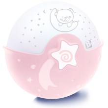 Infantino - Дитяча лампа з проектором 3xAA рожевий