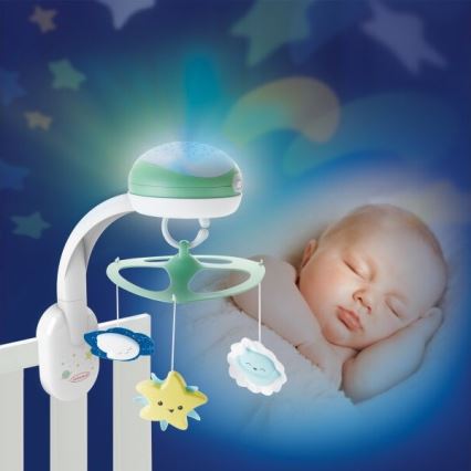 Infantino - Мобиль для детской кроватки с мелодией 3в1 3xAA зеленый