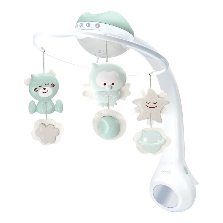 Infantino - Музыкальный мобиль на кроватку и проектор 3в1 3xAAA зеленый