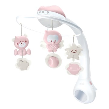 Infantino - Карусель-мобіль для ліжечка з мелодією і проєктор 3в1 3xAAA рожевий
