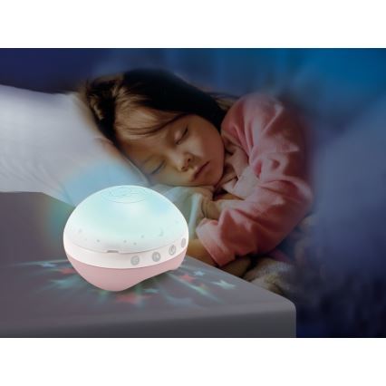 Infantino - Карусель-мобіль для ліжечка з мелодією і проєктор 3в1 3xAAA рожевий