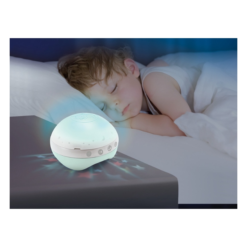 Infantino - Карусель-мобіль для ліжечка з мелодією і проєктор 3в1 3xAAA зелений