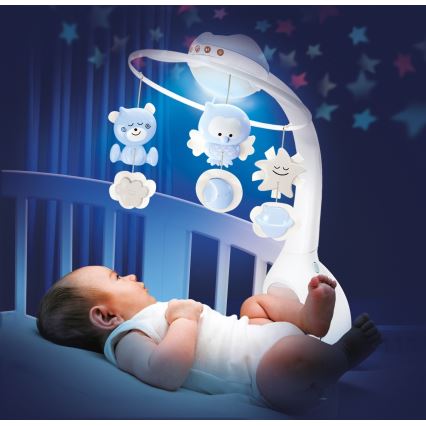 Infantino - Карусель над ліжечко з мелодією 3в1 3xAAA синя