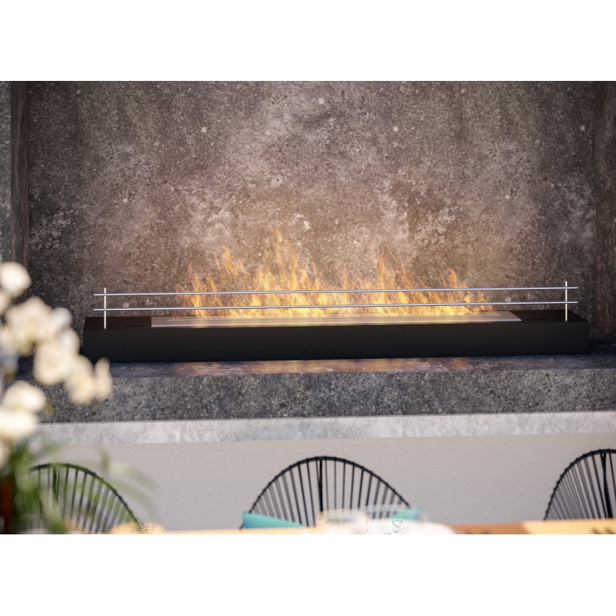 InFire - Біокамін 8x120 см 3кВт чорний