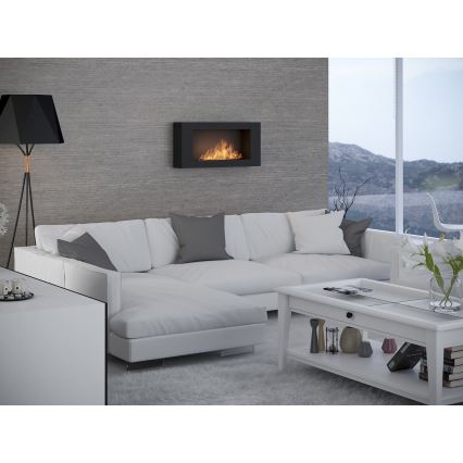 InFire - Настенный биокамин 44x91 см 3kW черный