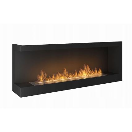 InFire - Угловой биокамин 45x120 см 3kW черный