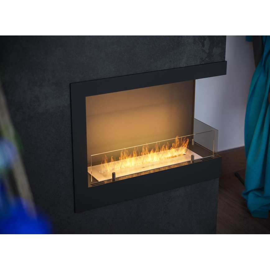 InFire - Угловой биокамин 45x60 см 3kW черный