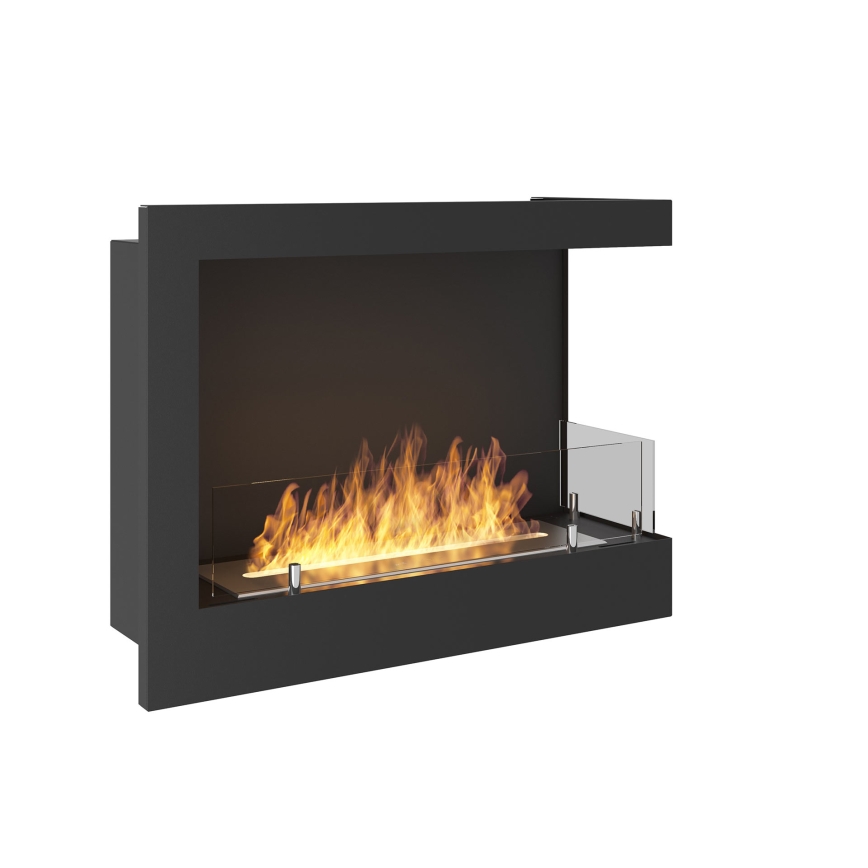 InFire - Угловой биокамин 45x60 см 3kW черный