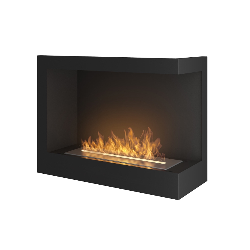 InFire - Угловой биокамин 45x60 см 3kW черный