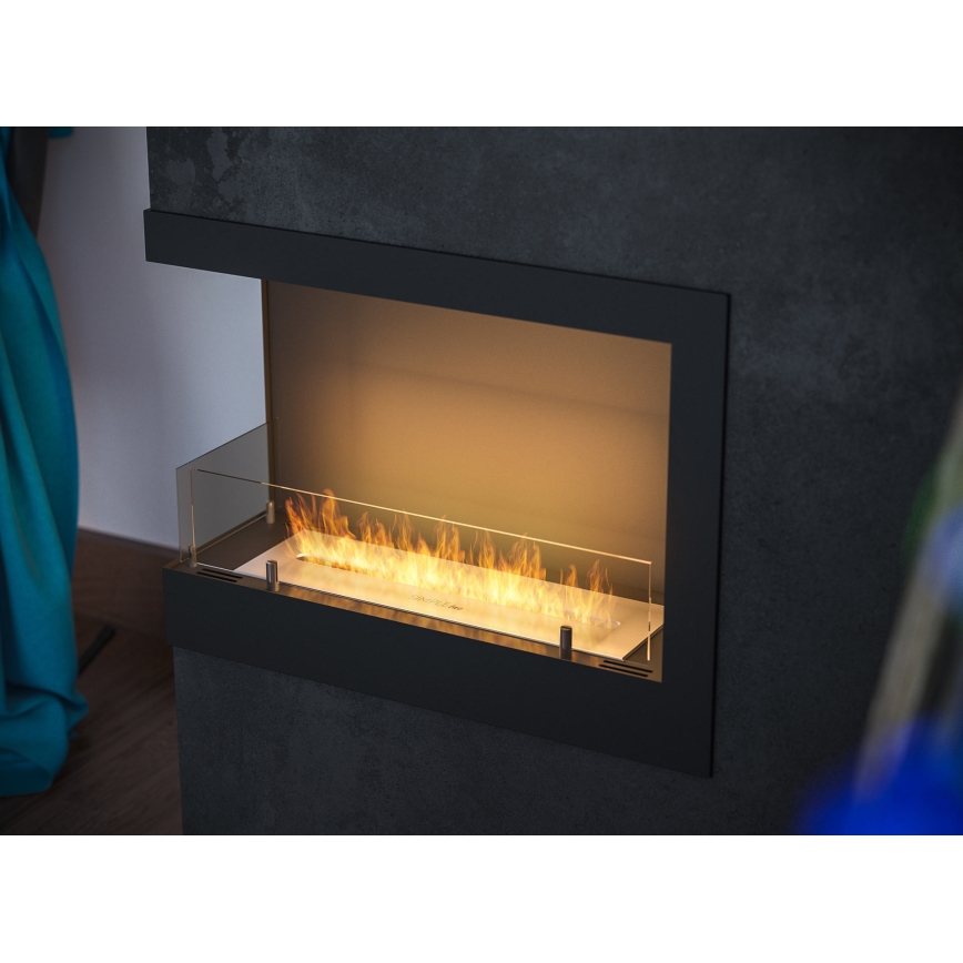InFire - Угловой биокамин 45x60 см 3kW черный