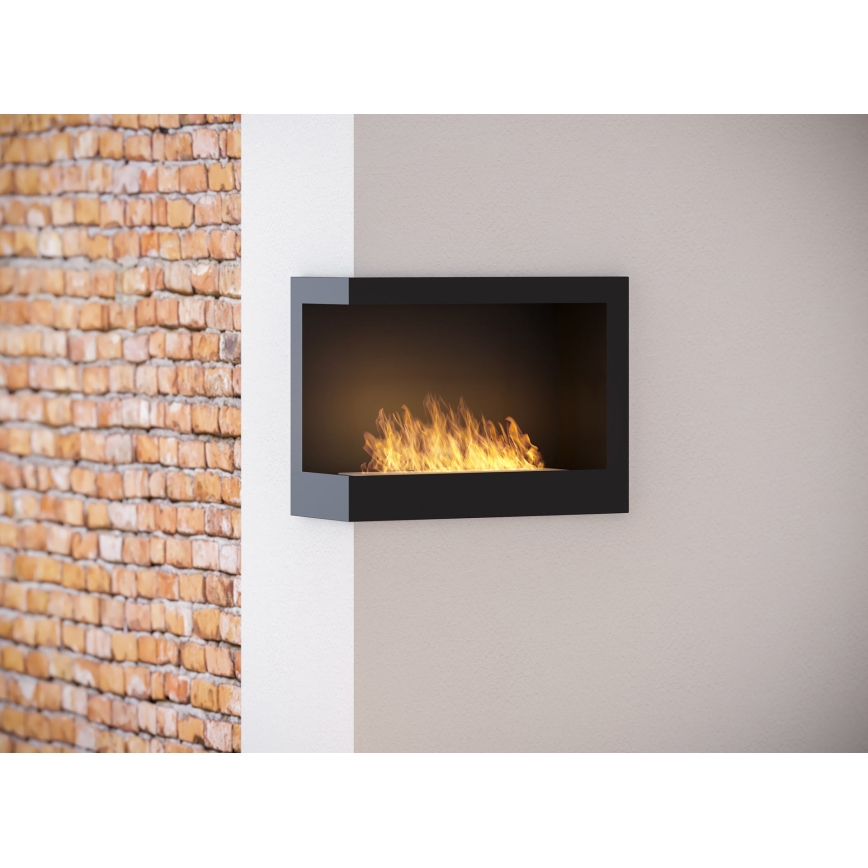 InFire - Угловой биокамин 45x60 см 3kW черный