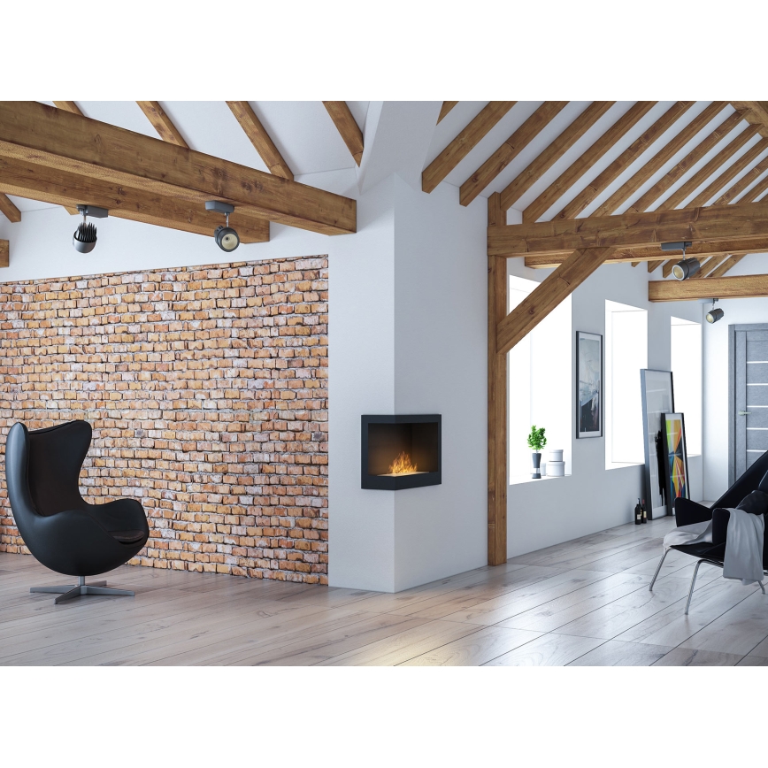 InFire - Угловой биокамин 45x60 см 3kW черный