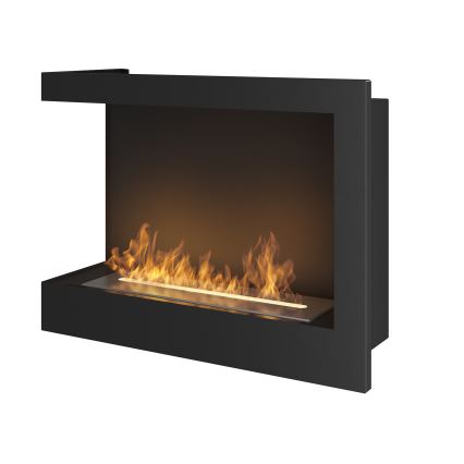 InFire - Угловой биокамин 45x60 см 3kW черный