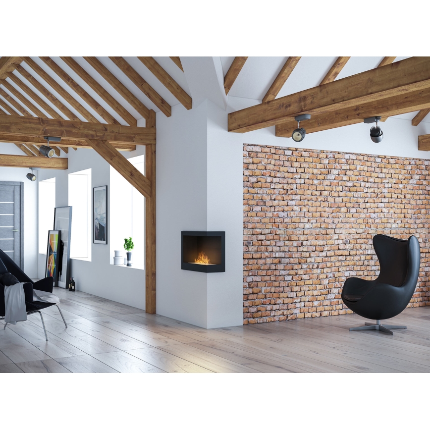 InFire - Угловой биокамин 45x60 см 3kW черный