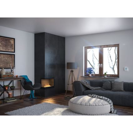 InFire - Угловой биокамин 45x60 см 3kW черный