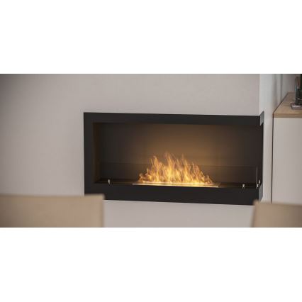 InFire - Угловой биокамин 45x90 см 3kW черный