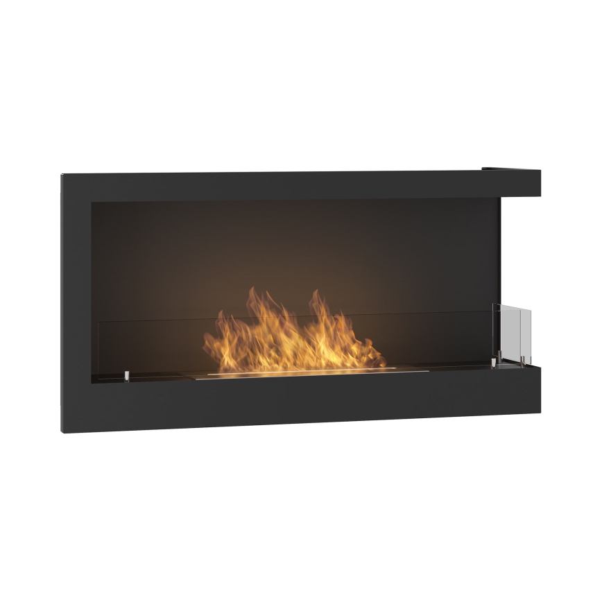 InFire - Угловой биокамин 45x90 см 3kW черный