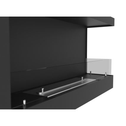 InFire - Угловой биокамин 45x90 см 3kW черный