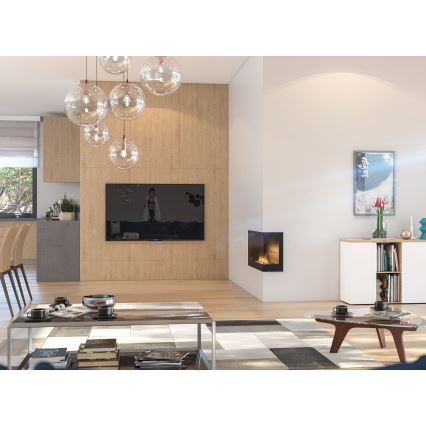 InFire - Угловой биокамин 45x90 см 3kW черный