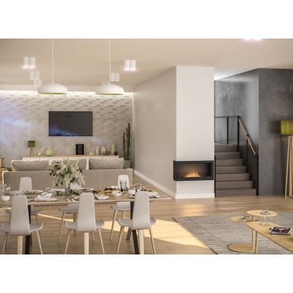 InFire - Угловой биокамин 45x90 см 3kW черный