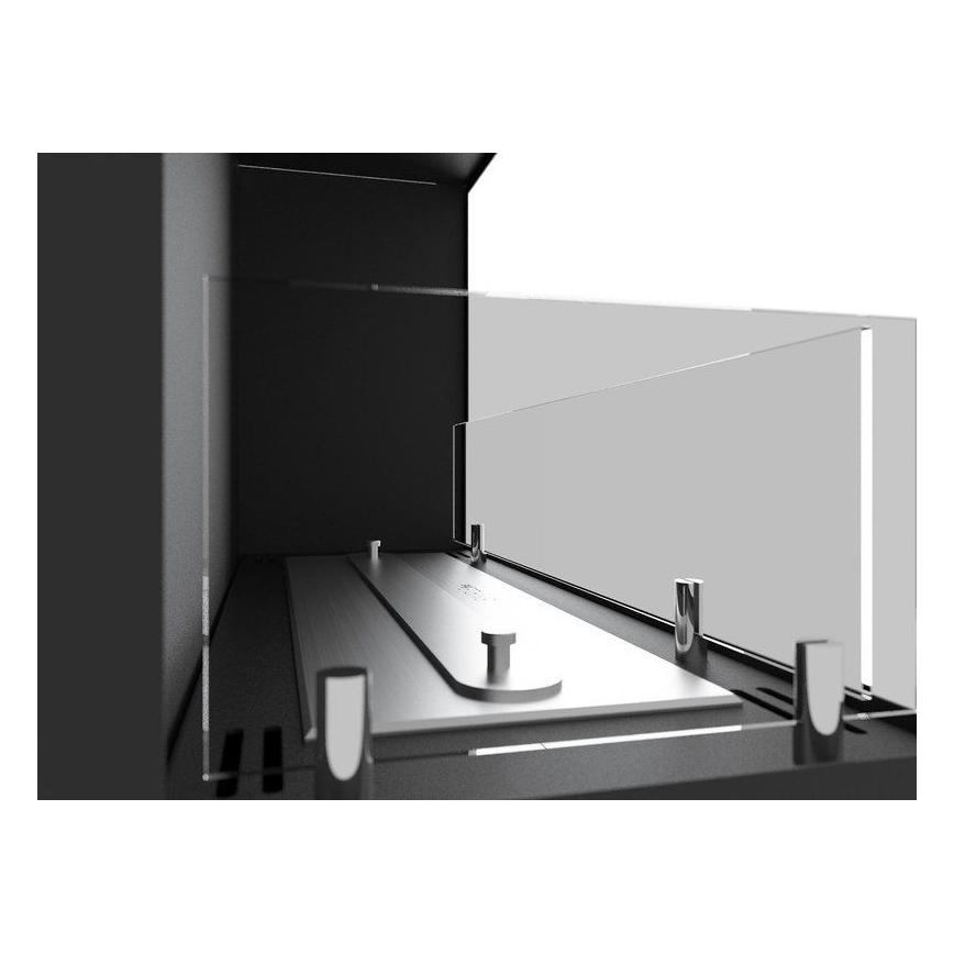 InFire - Угловой биокамин 45x90 см 3kW черный