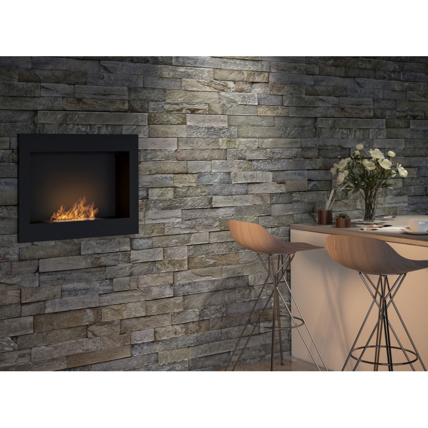 InFire - Вбудований Біокамін 49x60 см 3кВт чорний