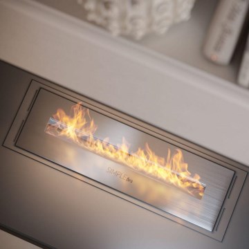 InFire - Вбудований біокамін 5,5x50 см 3kW матовий хром