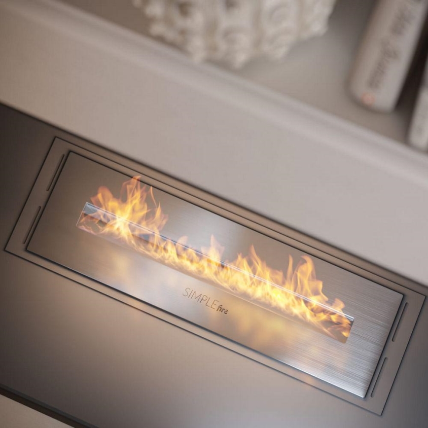 InFire - Вбудований біокамін 5,5x50 см 3kW матовий хром