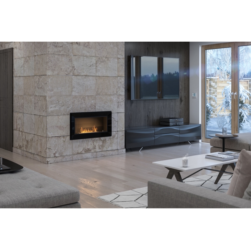 InFire - Встроенный биокамин 49x90 см 3kW черный