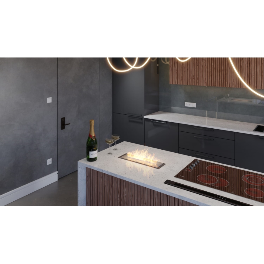 InFire - Встроенный биокамин 5,5x50 см 3kW черный