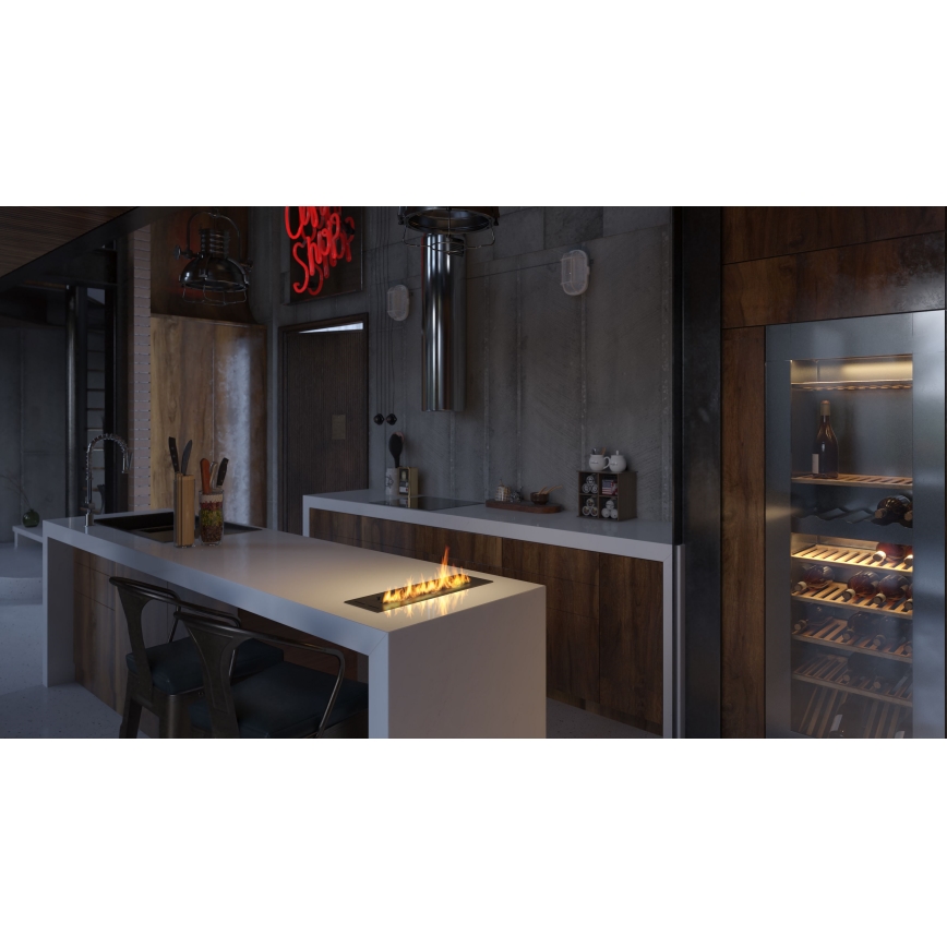 InFire - Встроенный биокамин 7,5x50 см 3,5kW черный