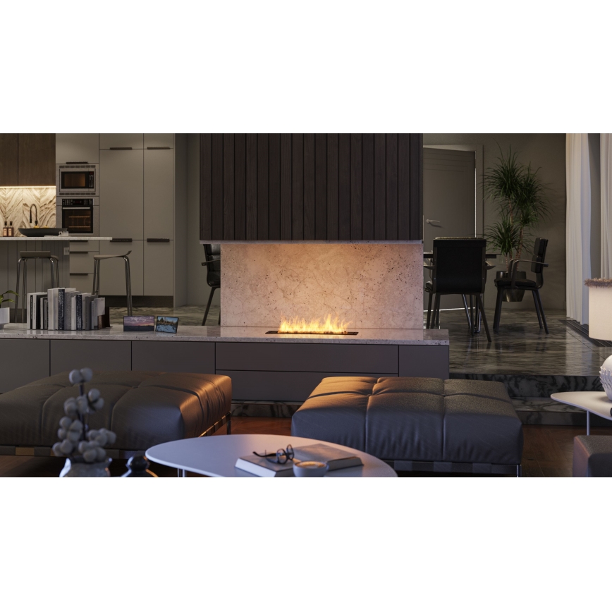 InFire - Встроенный биокамин 7,5x60 см 3,5kW черный