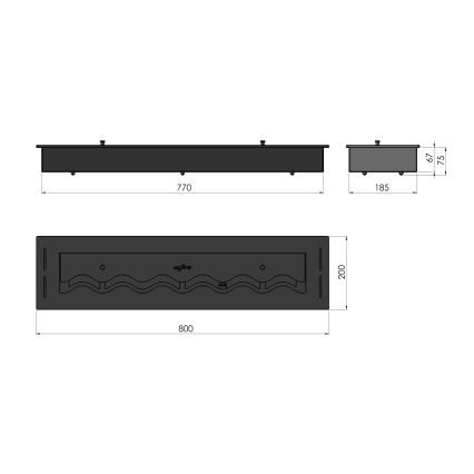 InFire - Встроенный биокамин 7,5x80 см 6kW черный